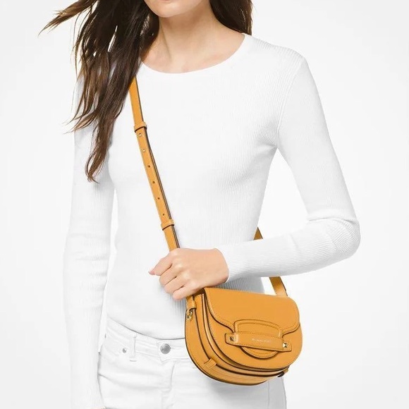 MICHAEL MICHAEL KORS Leather Saddle Crossbody - Picture 2 of 11